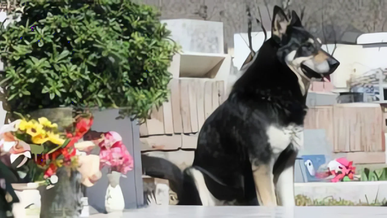 El fiel perro se niega a abandonar la tumba de maestro de